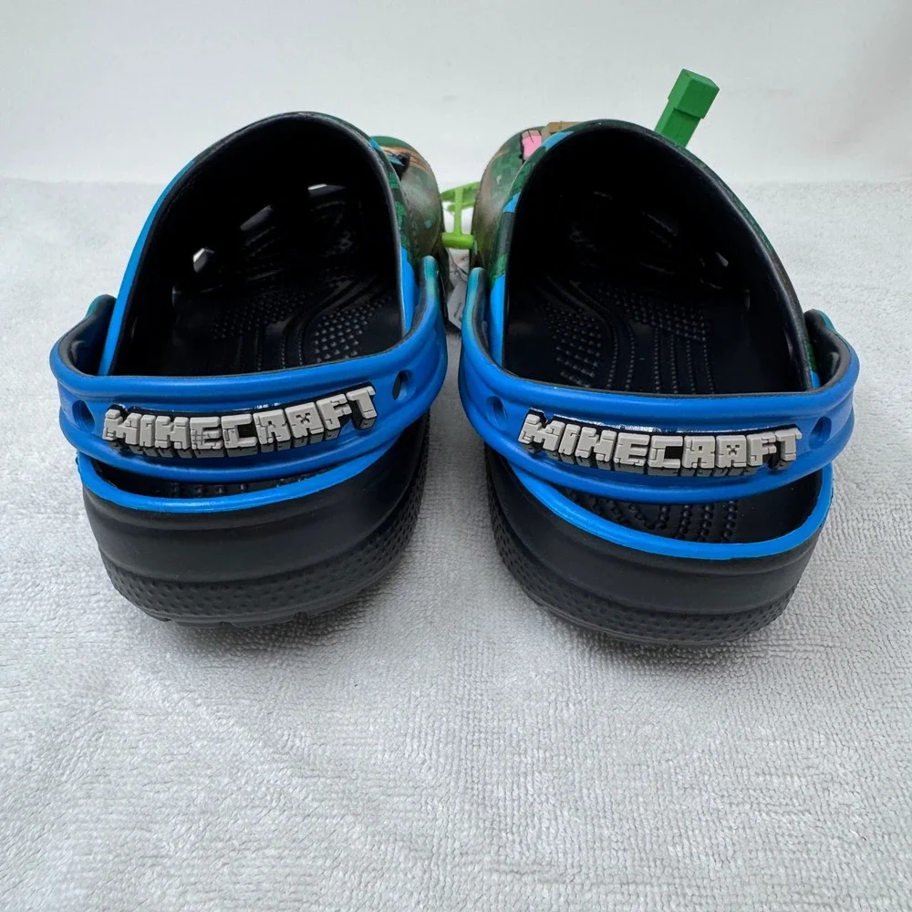 Crocs Minecraft Classic Clog K Light Up Green/Blue Pixel Kids J4 210830-90H